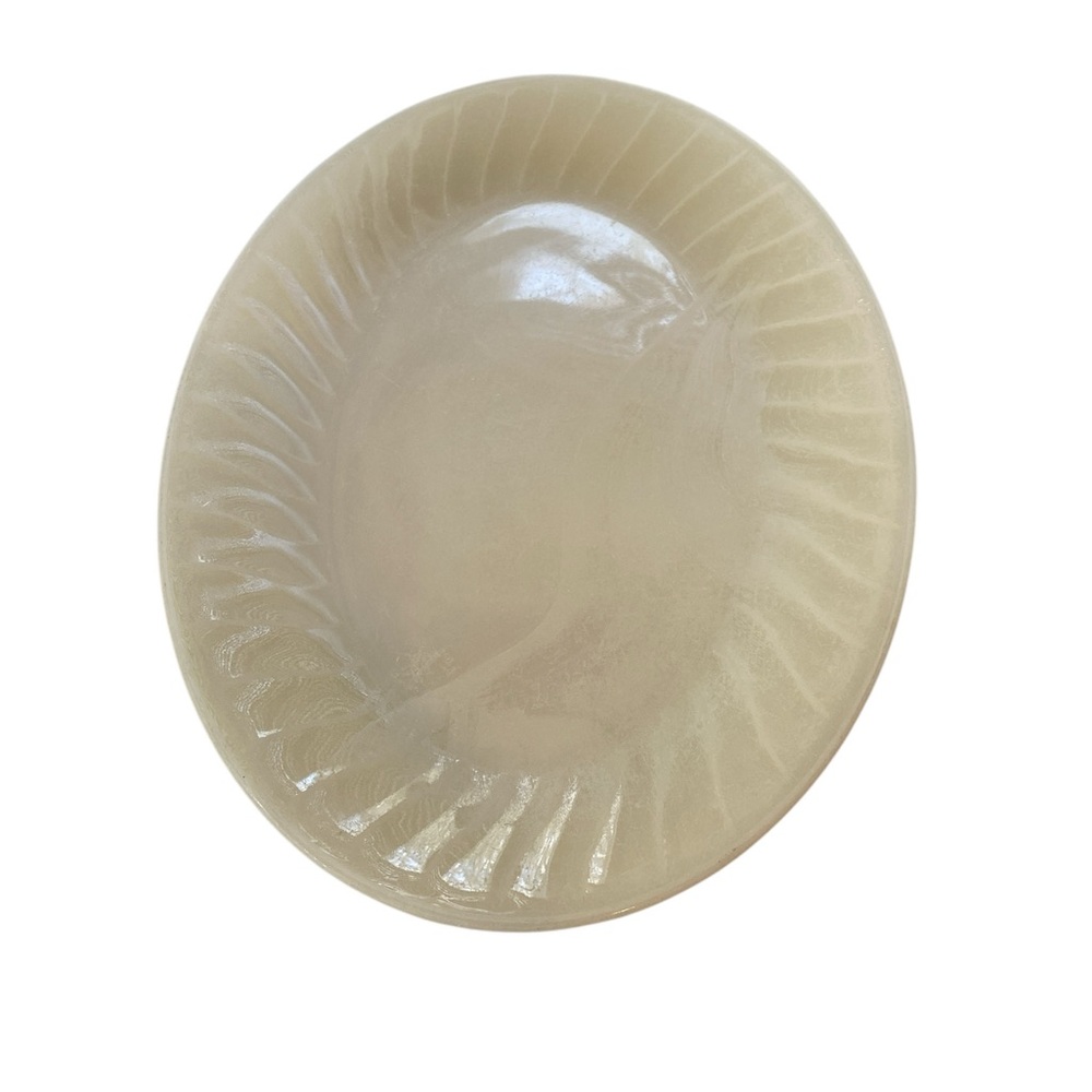 VTG 50’s Fire King Oval Azutite Swirl Pearl/Ivory/Custard Oval 12” X 9” Platter